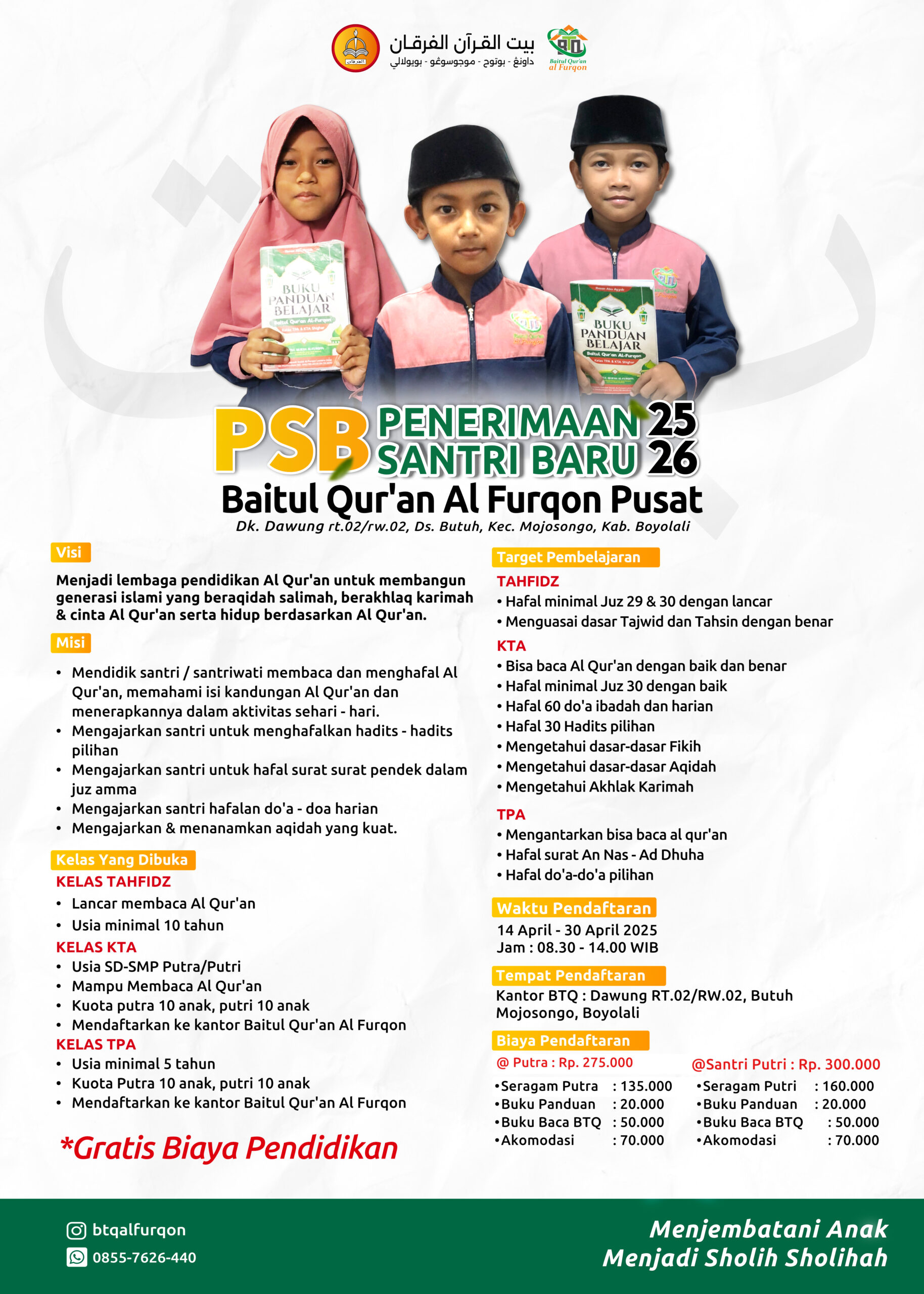 Psb 2025 2026 btq al furqon