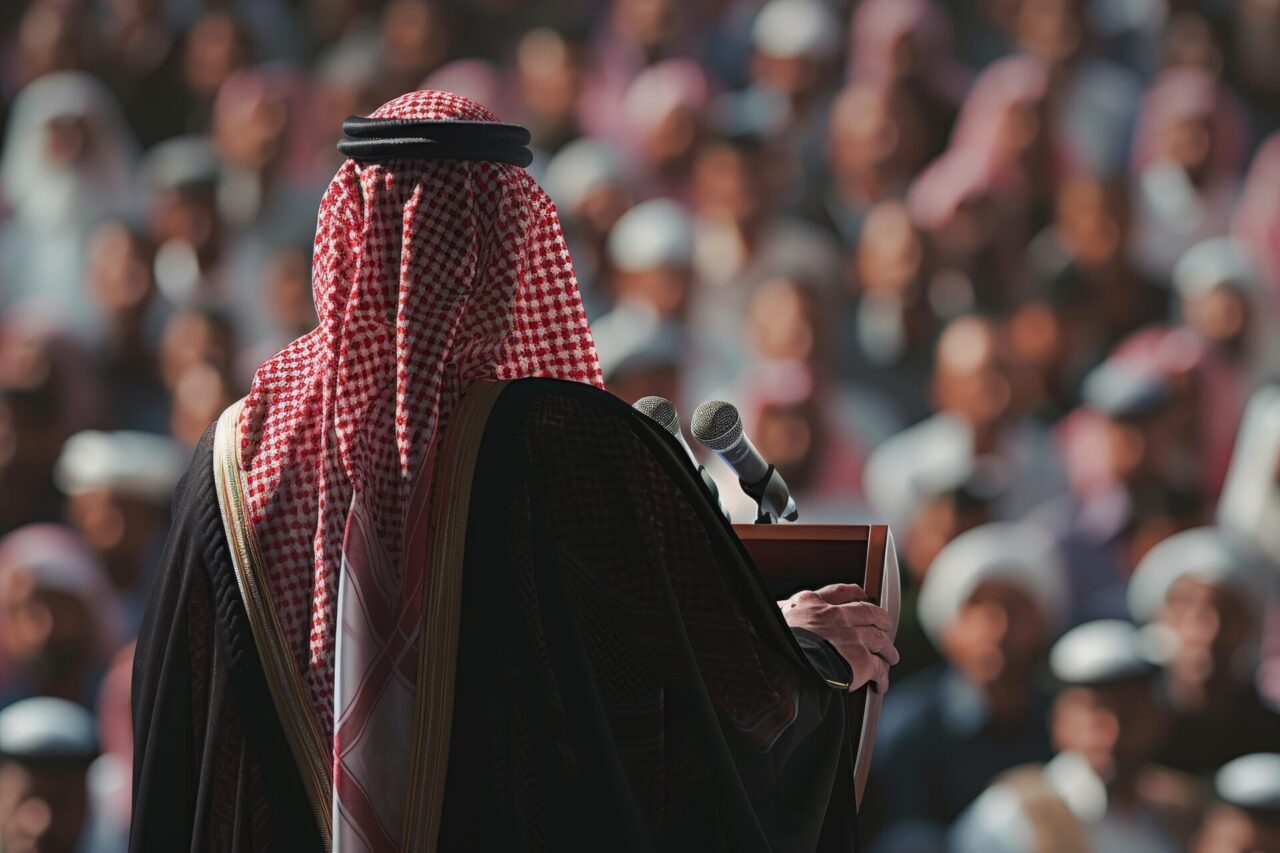 Arab people demonstrating together