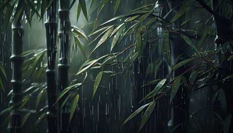 Nature growth bamboo shoot green backdrop tranquil generated by AI